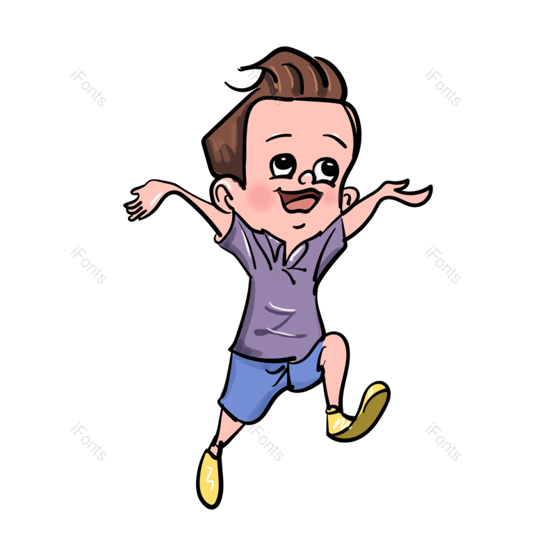 卡通图片,奔跑元素,儿童PNG,学校免抠素材